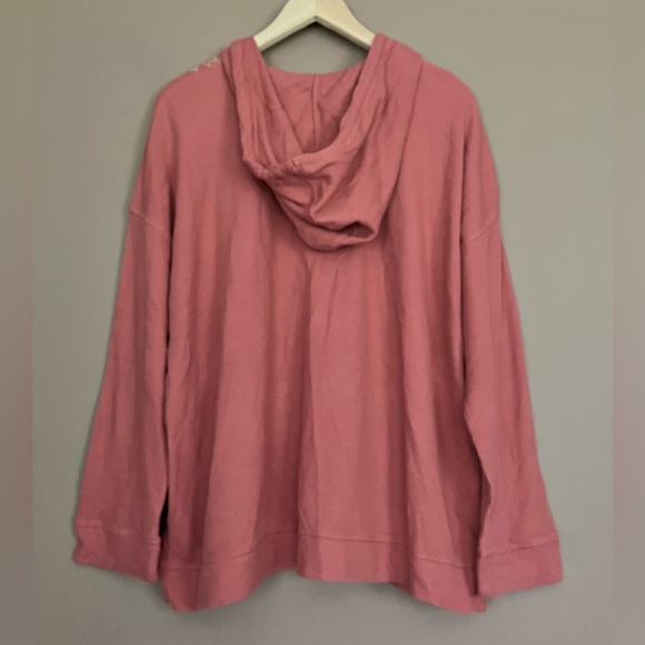 {J. Jill} Embroidered Waffle Knit with Hood in Dusty Rose - Womens XL - Picture 5 of 10
